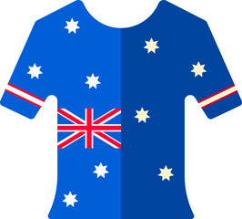 Australia Flag color t-shirt icon in flat style.