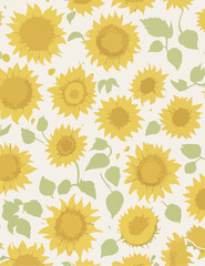 Seamless Sunflower Pattern for Textiles