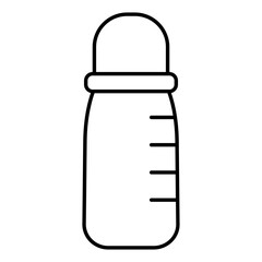Line art Baby bottle icon in flat style.