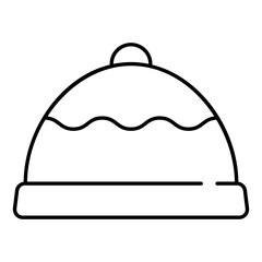 Woolen cap icon in black line art.