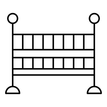 recommend clip art: Black line art cradle icon in flat style.