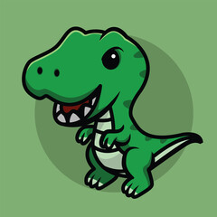 baby dino mascot icon vector