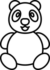Line art Teddy bear icon in flat style.