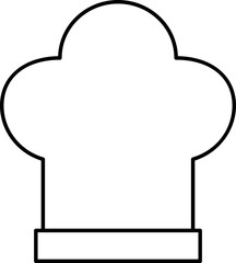 Flat Style Chef Hat Icon In Thin Line Art.