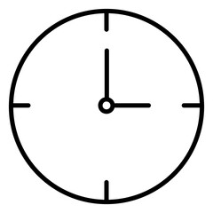 Clock icon or symbol in black line art.