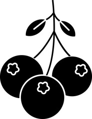 Flat Style Lingonberry Icon In B&W Color.