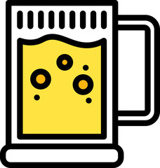 Glassware Drink Mug icon in yellow and white color.