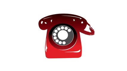 Old red telephone vector. Vintage red phone vector. telephone icon. Red telephone icon isolated on a white background
