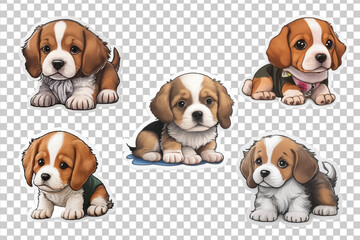 group of puppies sticker