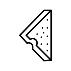 Flat style cheese icon in thin line art.