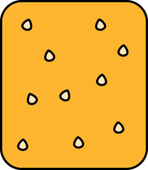 Flat Style Biscuit Icon In Yellow Color.
