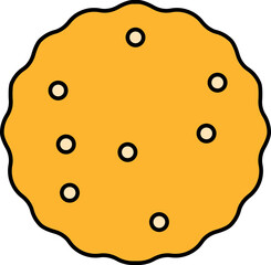 Vector Illustration of Cookie In Yellow Color.