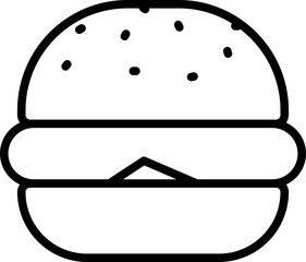 Line art Burger icon in flat style.