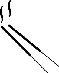 Incense sticks icon in black color.