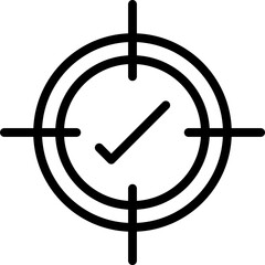 Approve Target Or Focus Icon In Thin Line.