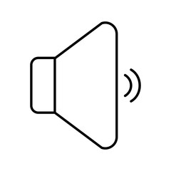 Line art sound icon in flat style.