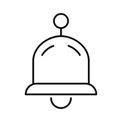 Bell icon or symbol in line art.