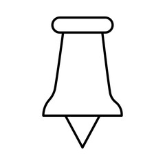 Pushpin icon in thin line art.