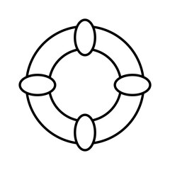 Line art lifesaver icon in flat style.