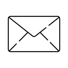Line art illustration of Email or envelope icon.