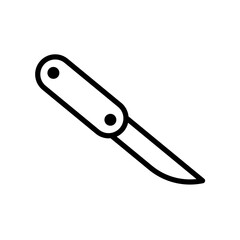 Flat style Knife icon in line art.