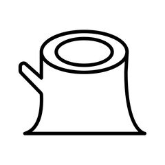 Line art Tree stump icon in flat style.