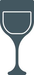 Drink Glass Icon In Gray And White Color.