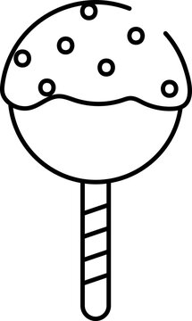 recommend clip art: Caramel lollipop icon in thin line art.