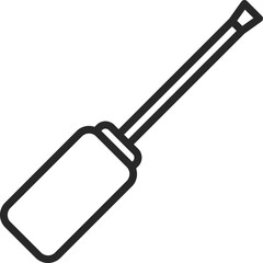 Black Outline Screwdriver Icon on White Background.