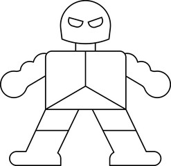 Foot Clan Character Icon in Black Line Art.