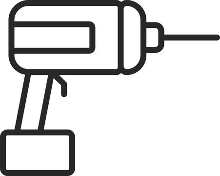 recommend clip art: Isolated Drill Machine Icon in Thin Line Art.
