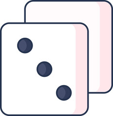 Dice Icon In Blue And Pink Color.