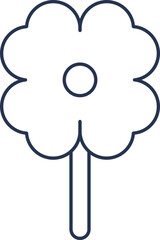 Clover Icon In Blue Outline.