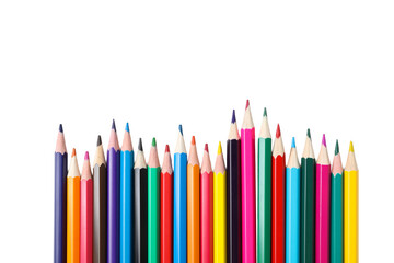 PNG, colored pencils, isolated on white background