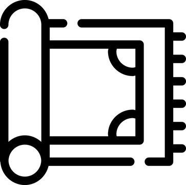 recommend clip art: Scroll mat icon in thin line art.