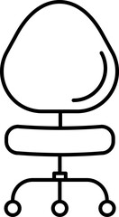 Spinny Chair Icon or Symbol in Black Thin Line Art.