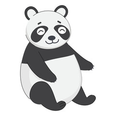 Panda Bear Sitting in Grey and Black Color.
