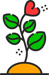 Vector illustration of Heart plant icon.