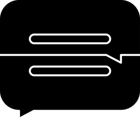 Glyph Chat Box Icon In Flat Style.