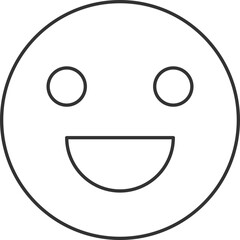 Happy Emoji Icon In Thin Line Art.