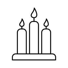 Obraz premium Flat style Candles icon in line art.