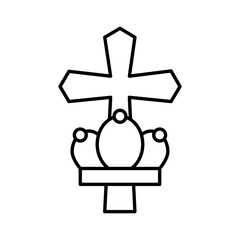 Black line art illustration of Pope hat icon.