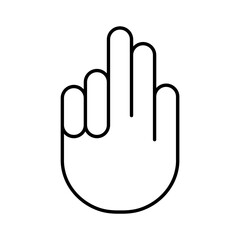 Latin hand icon in black line art.