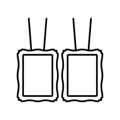 Scapular icon or symbol in line art.