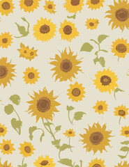 Sunflower Bouquets Seamless Pattern