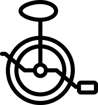 recommend clip art: Flat Style Unicycle Icon in Black Line Art.