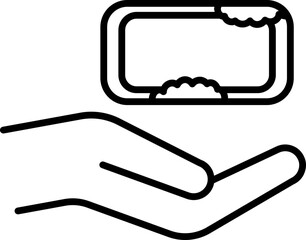 Line Art Illustration Of Hand With Soap Icon.