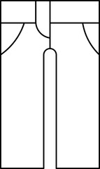 Illustration of Pant Icon in Black Line Art.