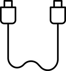 Obraz premium Flat Style USB Cable Icon in Line Art.