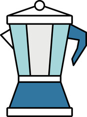Vector Illustration of Colorful Coffee Pot.